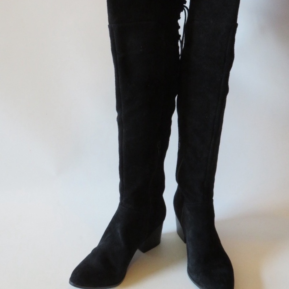 Womens Aldo Black Suede Thigh-High Boots size 9